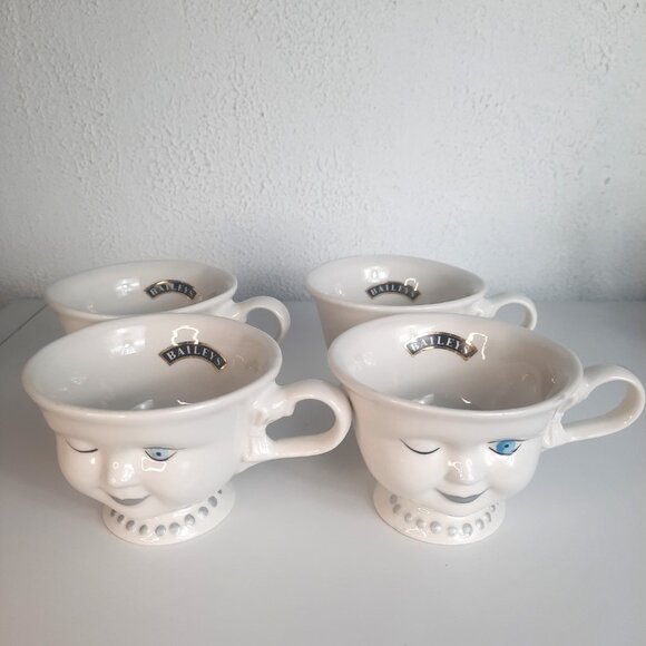 SET OF 4 VTG 1996 Baileys Winking Face Blue Eye Cup, Los Angeles Youth Network - Picture 6 of 8